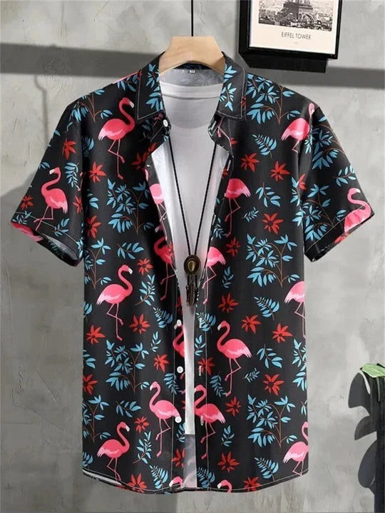 3D Floral Print Hawaiian Shirt