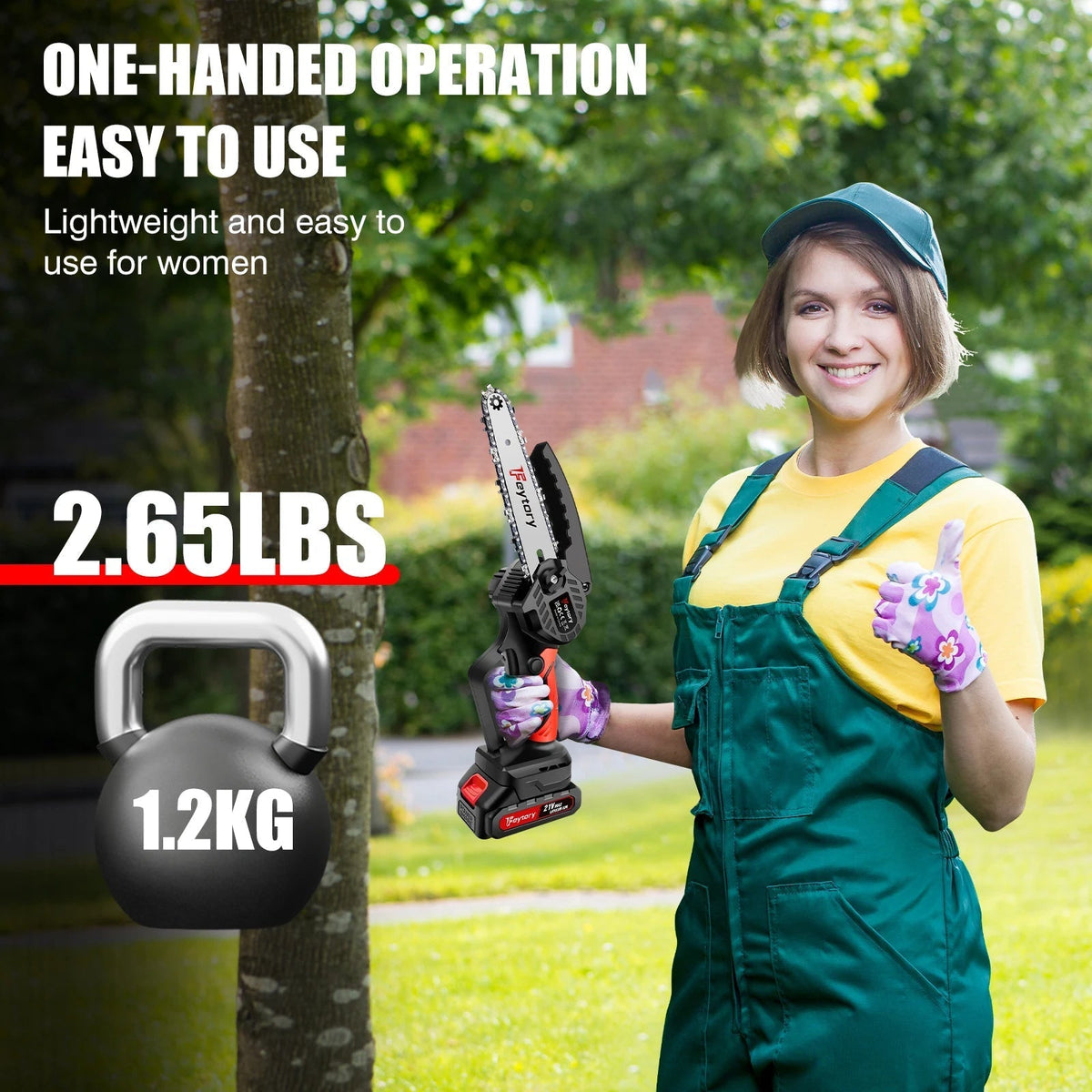 6-Inch Mini Chainsaw - Powerful Cordless Rechargeable Handheld Small Electric Saw