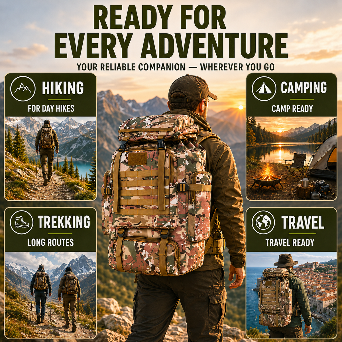 80-Liter Trekking Backpack