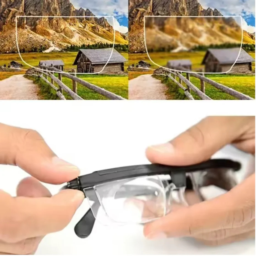 Adjustable Glasses with Self-Adjusting Lenses