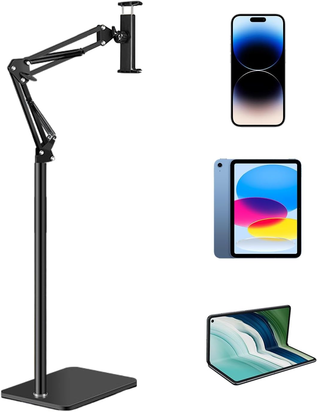 Adjustable Phone & Tablet Floor Stand for Hands-Free Viewing