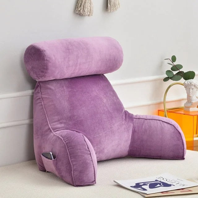 Backrest Pillow with Adjustable Headrest