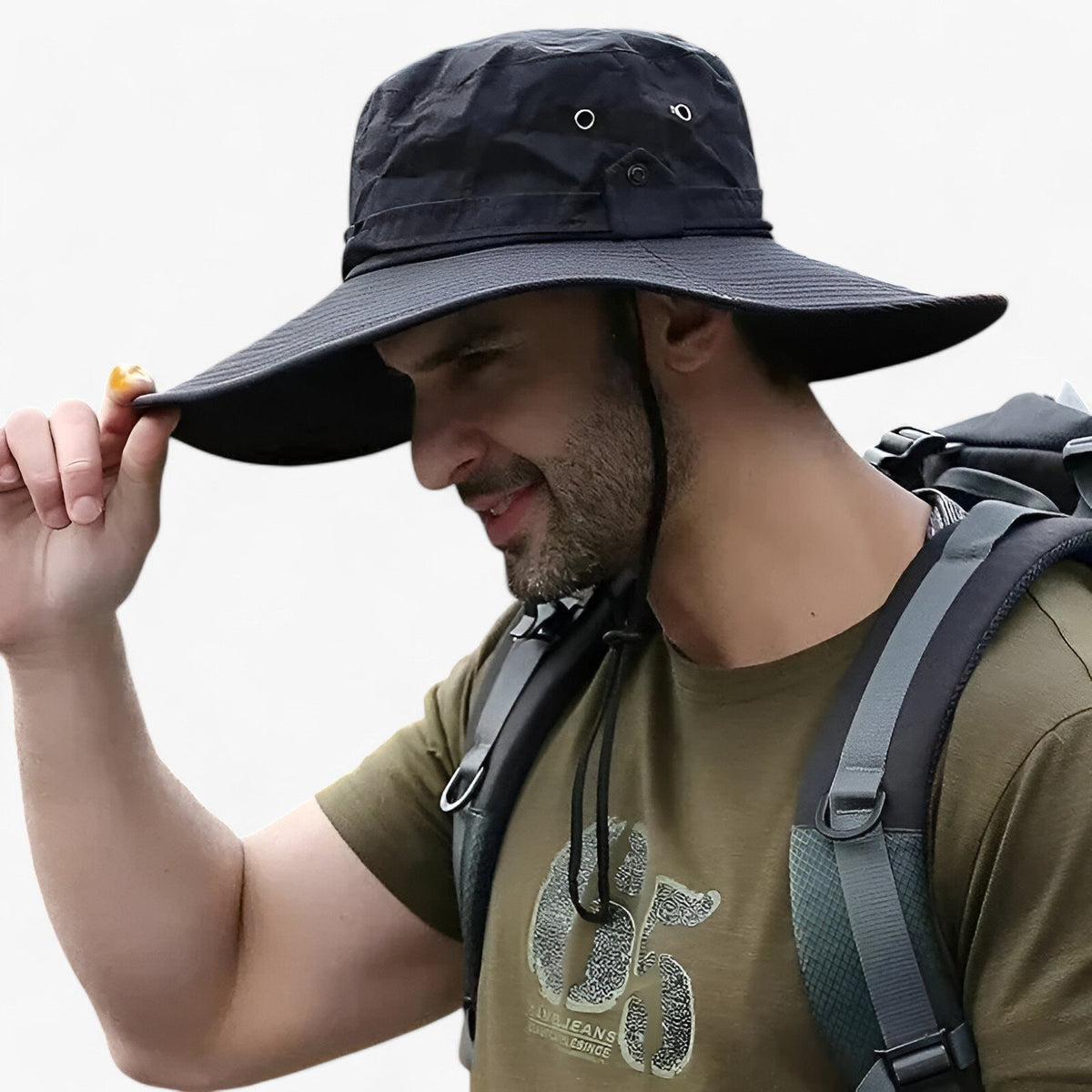 Breathable UV-Protection Outdoor Sun Hat for Hiking, Camping & Fishing