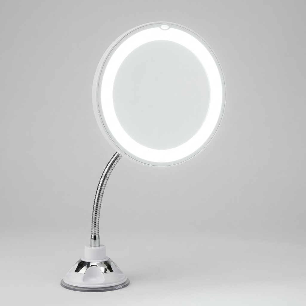 Compact 10X LED Makeup Mirror