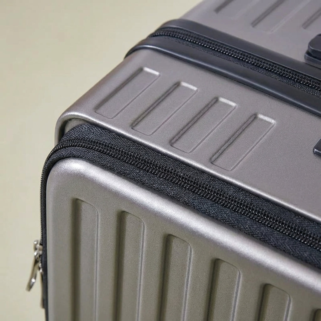 Compact Carry-On Spinner Suitcase with Laptop Compartment
