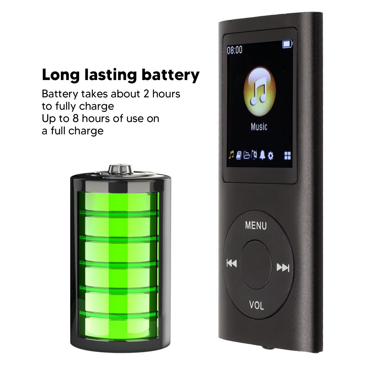 Compact High-Resolution 1.8-Inch LCD MP3 Player