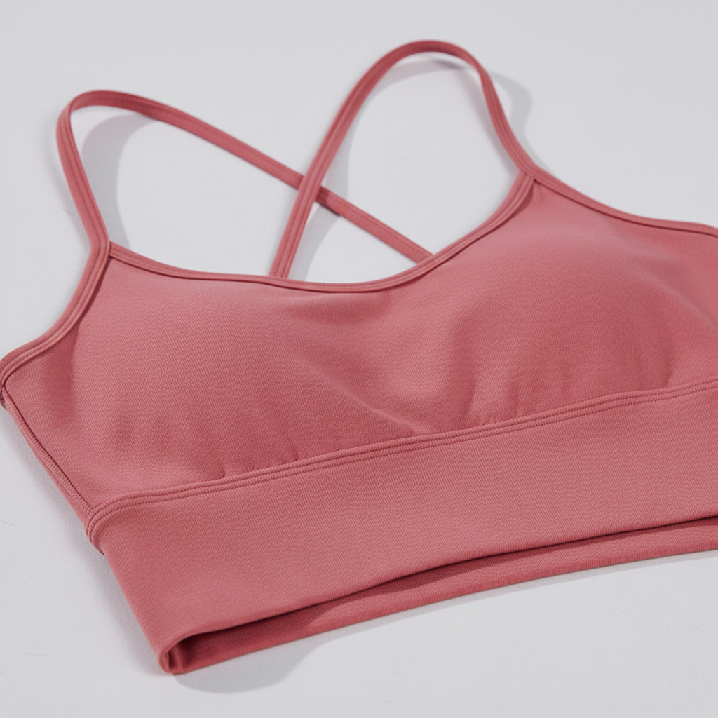 Cropped Sports Bra Top with Criss-Cross Straps