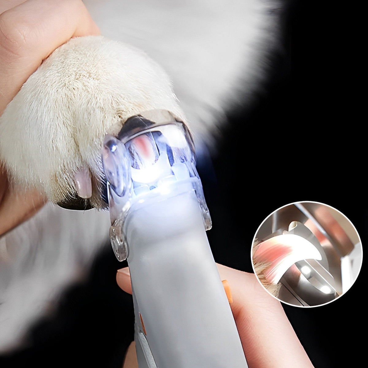 Dog Nail Clippers with LED Light and 5x Magnification - Safe and Lightweight Nail Clippers with Non-Slip Handle