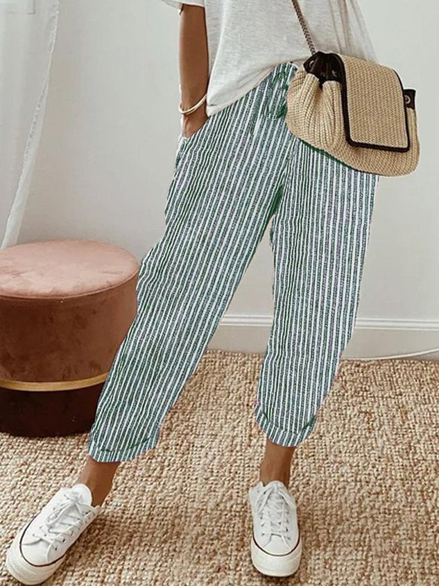 Elegant High-Waisted Breathable Moisture-Wicking Trousers