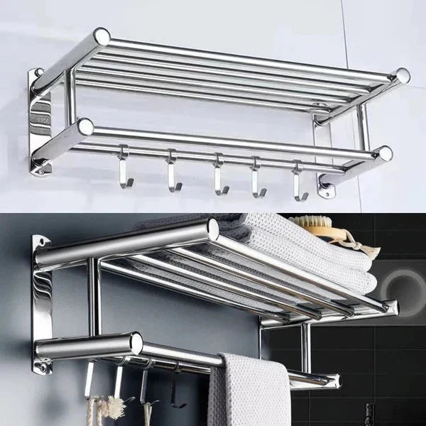 Elegant Space-Saving Stainless Steel Towel Rack