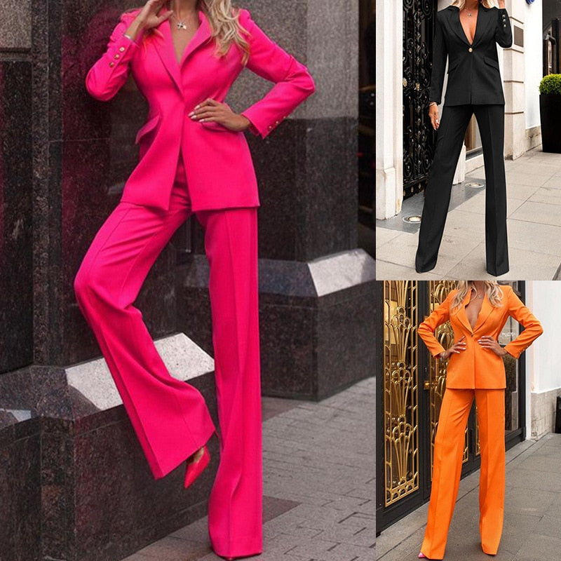 Elegant Women's Blazer Suit - Stylish & Versatile Two-Piece Set