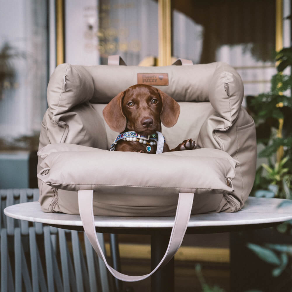 Faux Leather Dog Car Seat Bed - Protection and Comfort