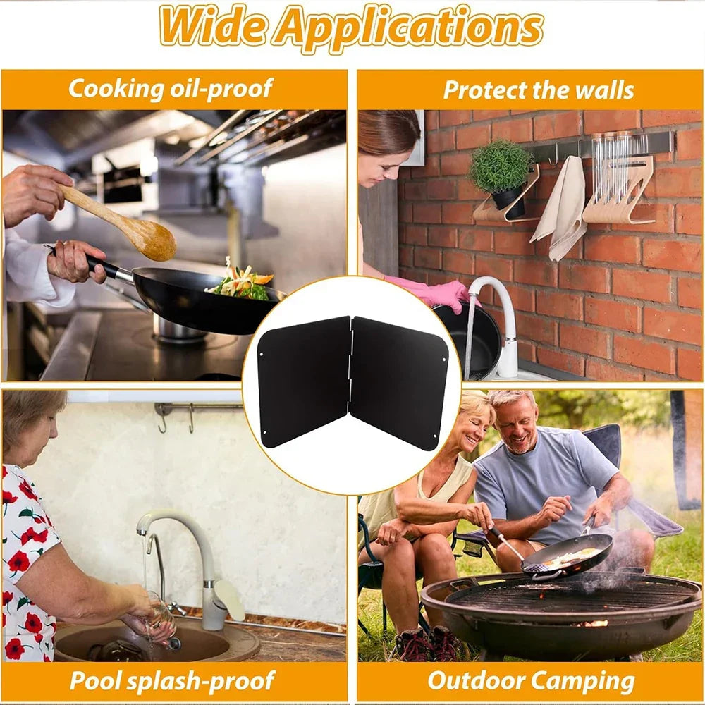 Foldable 2-Sided Stainless Steel Splatter Guard
