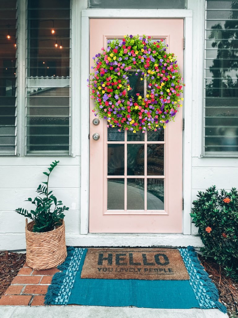 Handmade Floral Grapevine Front Door Wreath for Spring & Summer