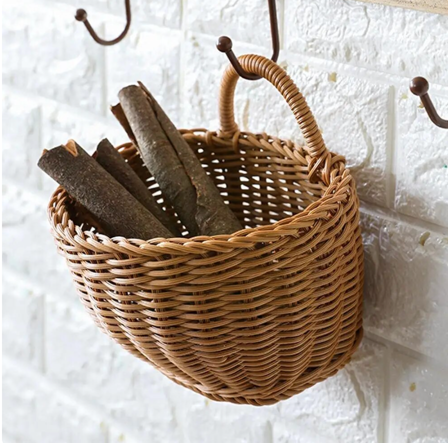 Handwoven Wall Baskets, Set of 2