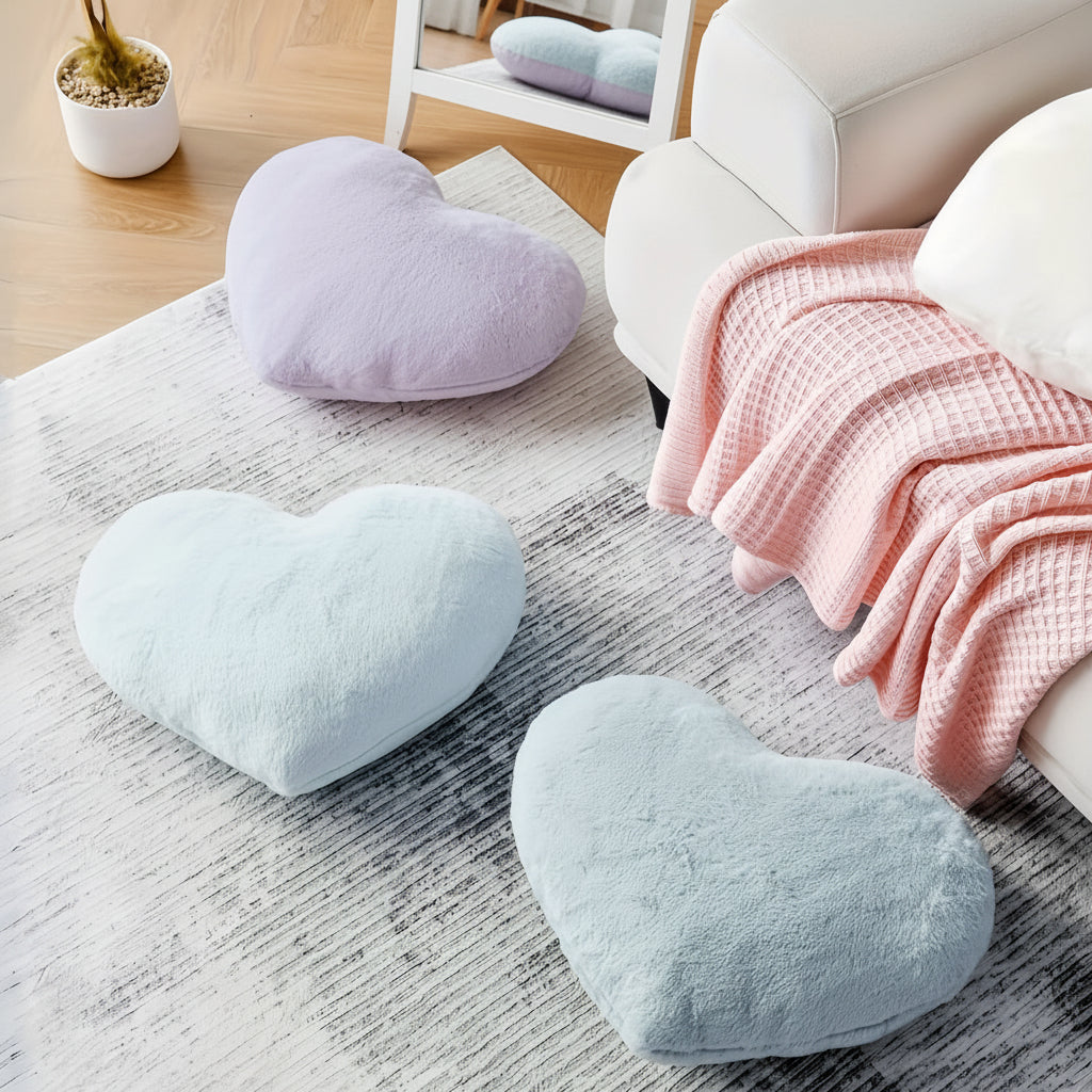 Heart-Shaped Plush Sofa Throw Pillow