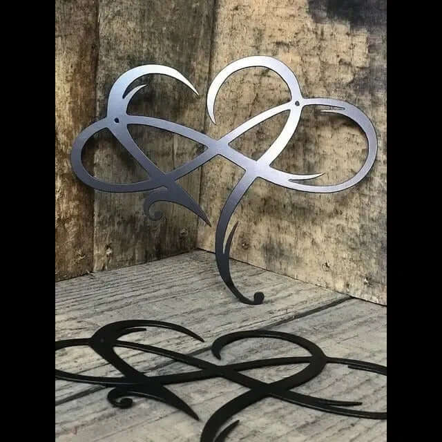 Infinity Heart Wall Decor - Iron and Mother of Pearl