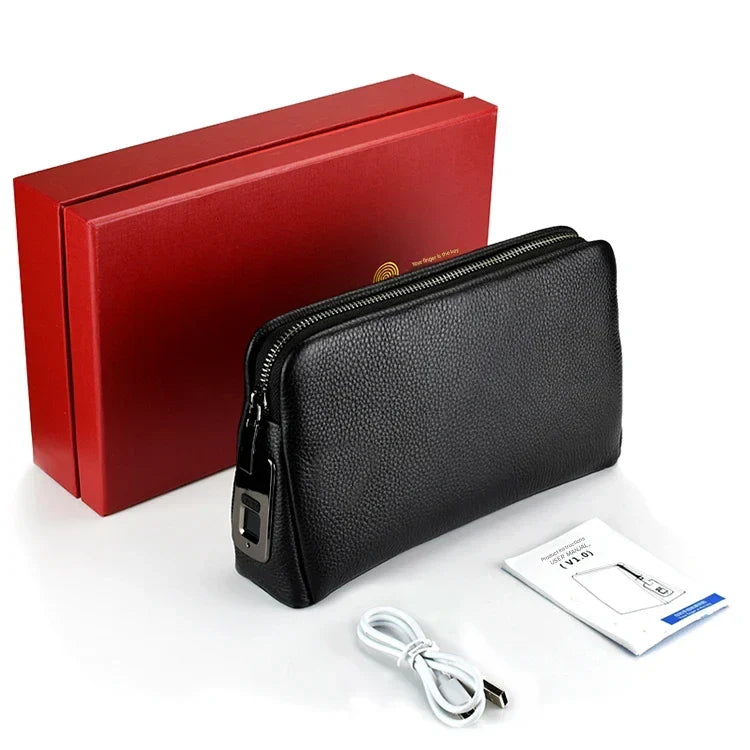 Men's Anti-Theft Clutch with Fingerprint Lock