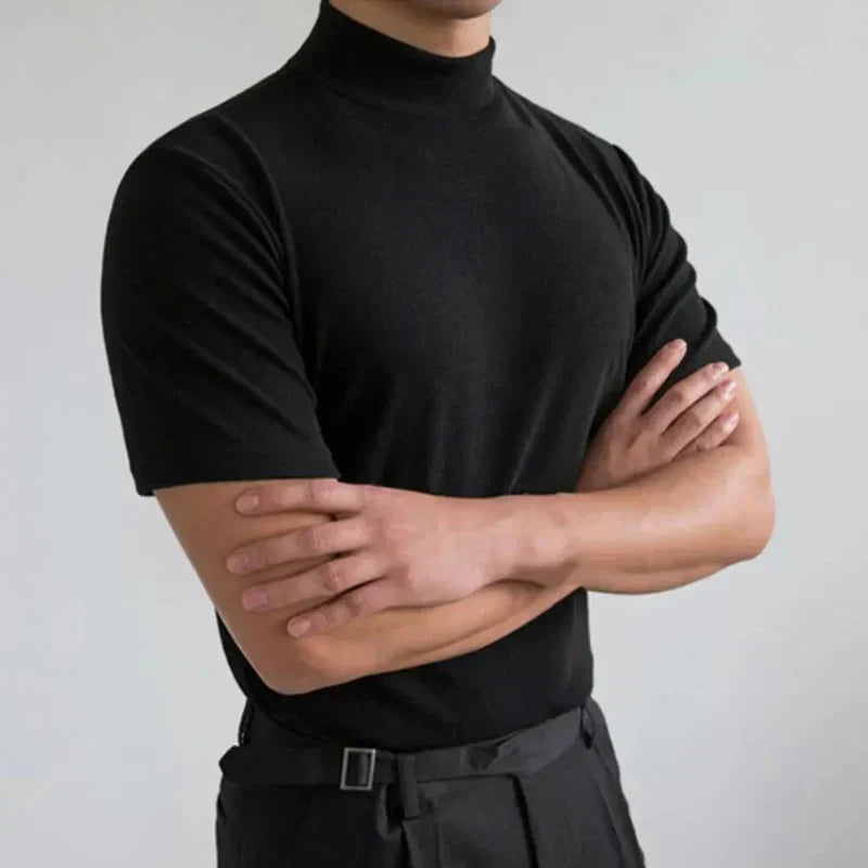 Men's Casual Mock Neck T-Shirt