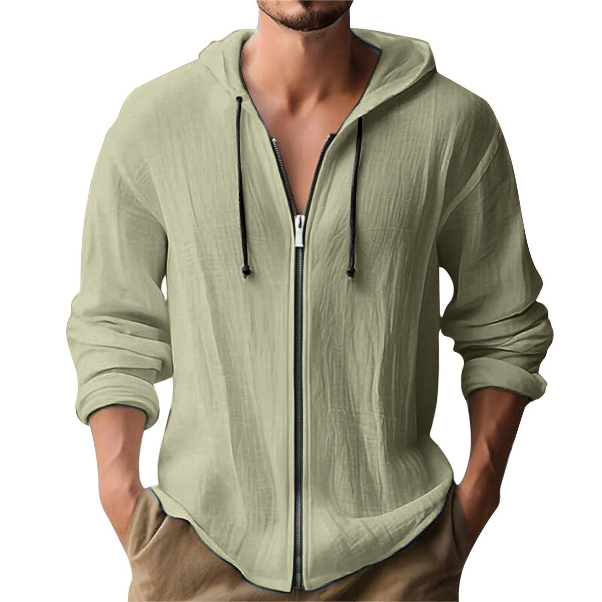 Men's Casual Zip-Up Hoodie Jacket