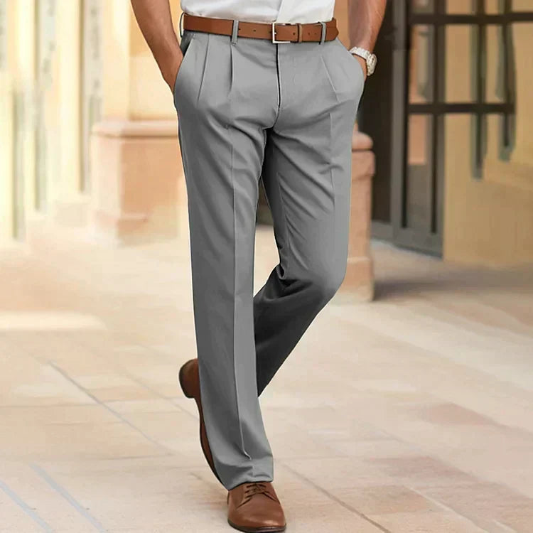 Men's Comfortable Straight-Leg Office Trousers