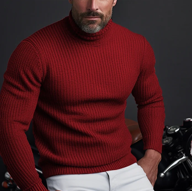 Men's Fitted Turtleneck Sweater