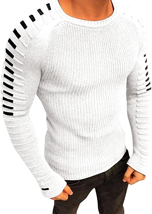 Men's Long-Sleeve Pleated Sweater