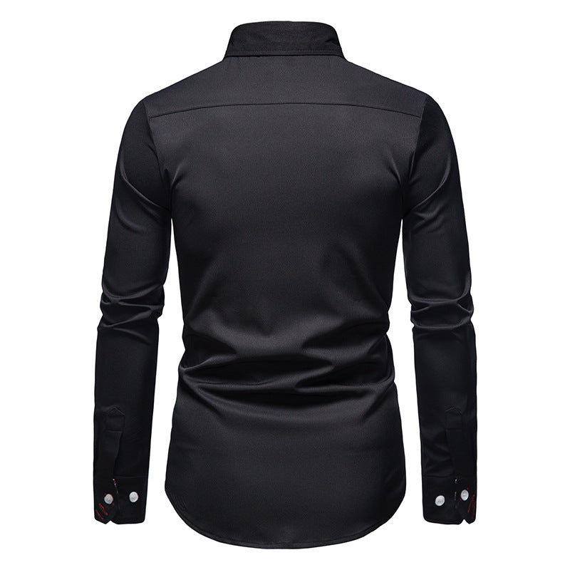 Men's Long-Sleeve Shirt with Paisley Pattern - Dress & Casual Shirt