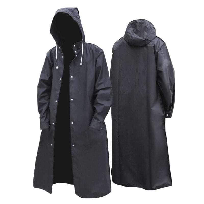 Men's Long Waterproof Hooded Coat