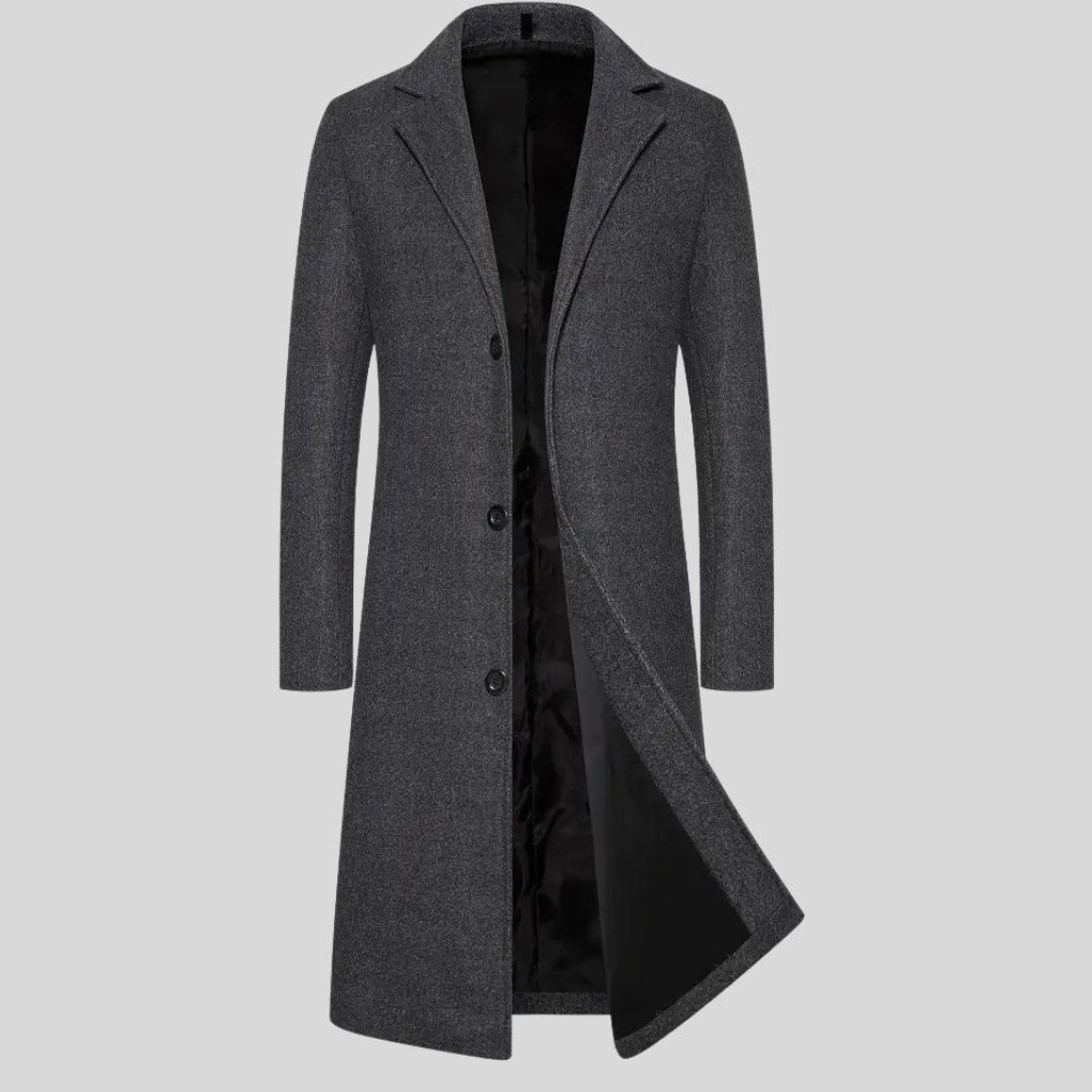 Men's Long Winter Coat – Elegant Classic Style Overcoat