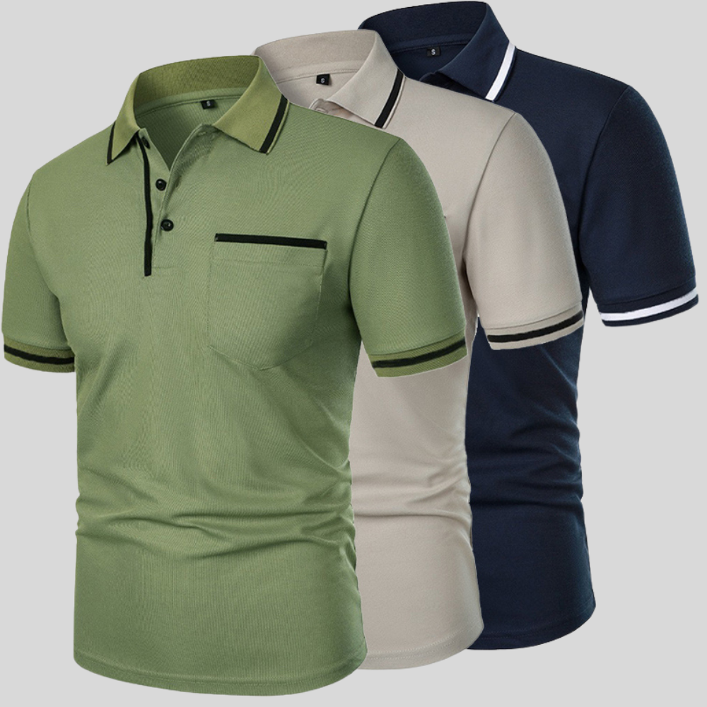 Men's Short-Sleeve Polo Shirt with Pocket