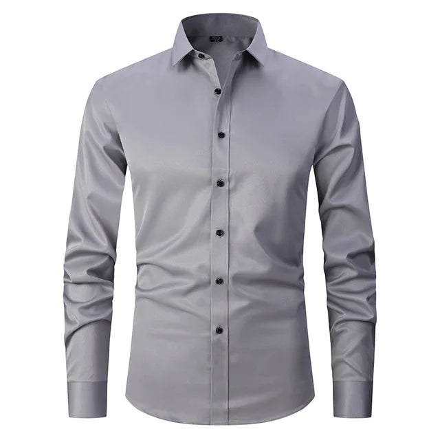 Men's Slim-Fit Button-Down Dress Shirt
