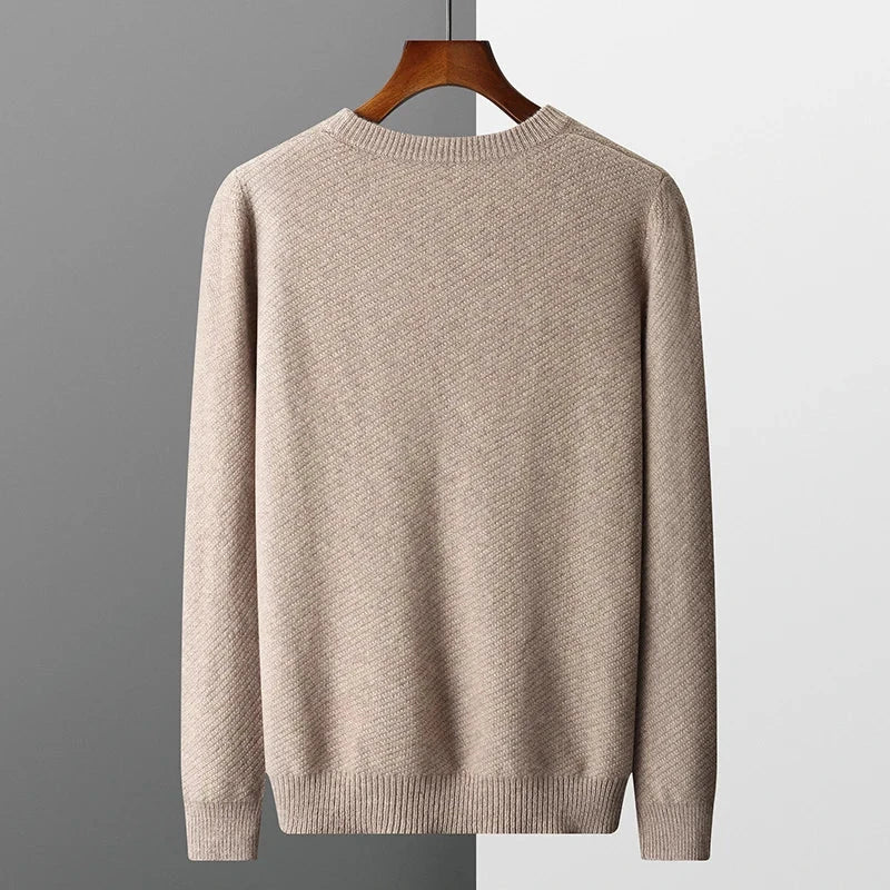 Men's Textured Crew Neck Sweater
