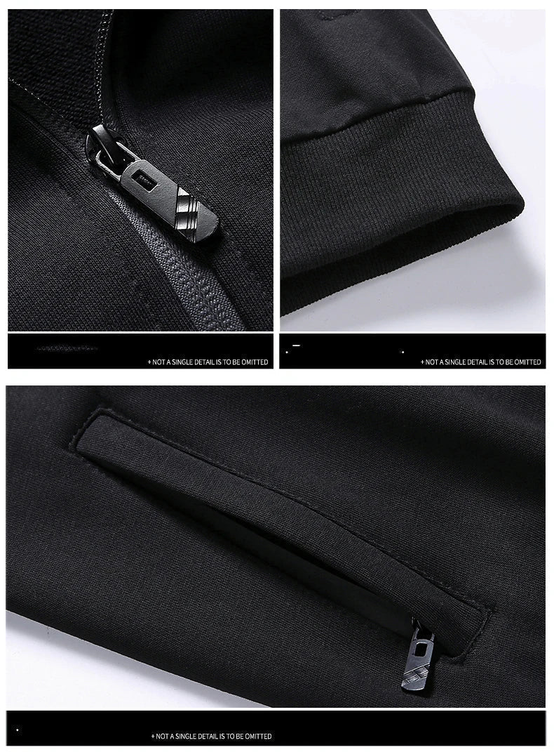 Men's Zip-Up Tracksuit with Elastic Cuffs