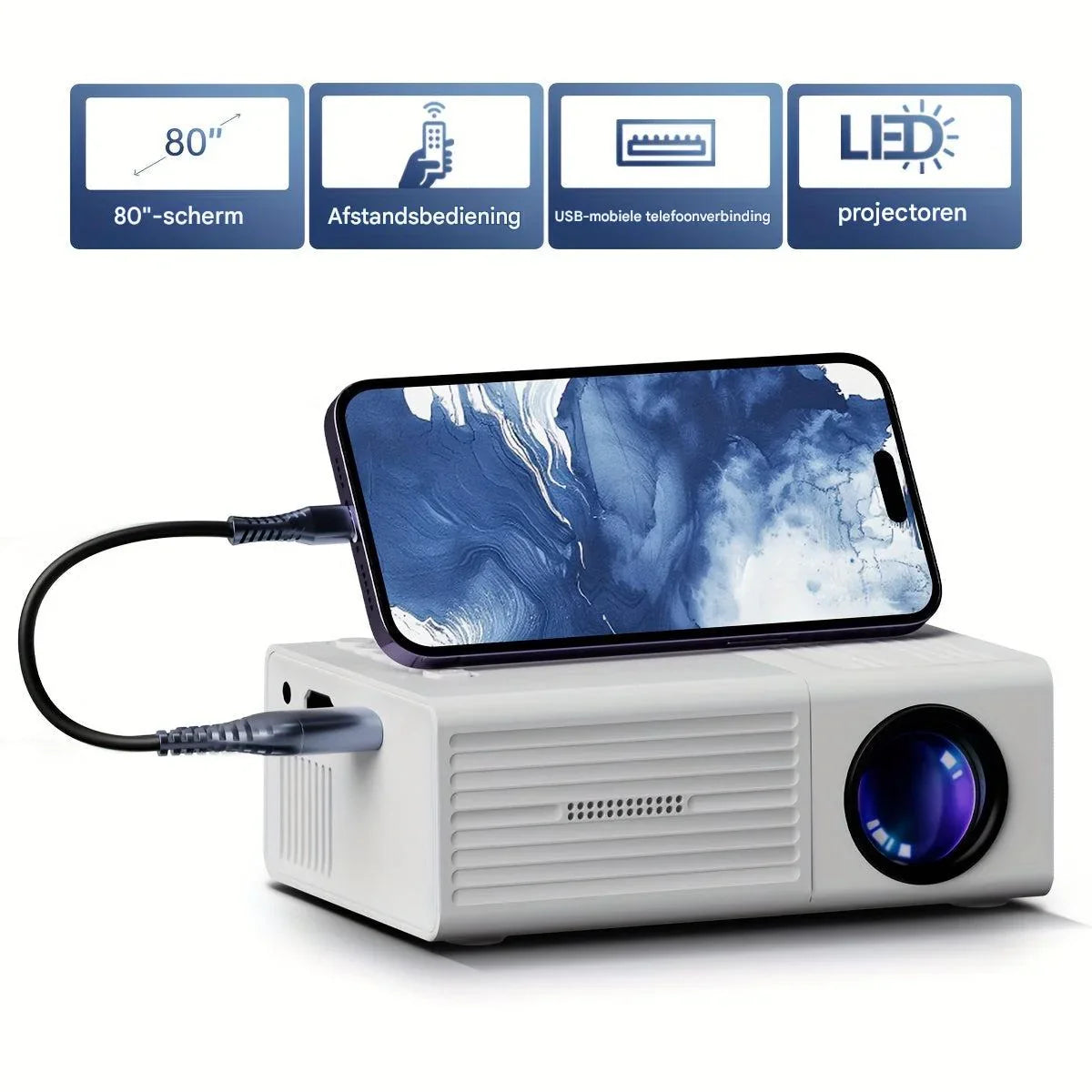 Mini Projector - Portable HD Cinema Projector