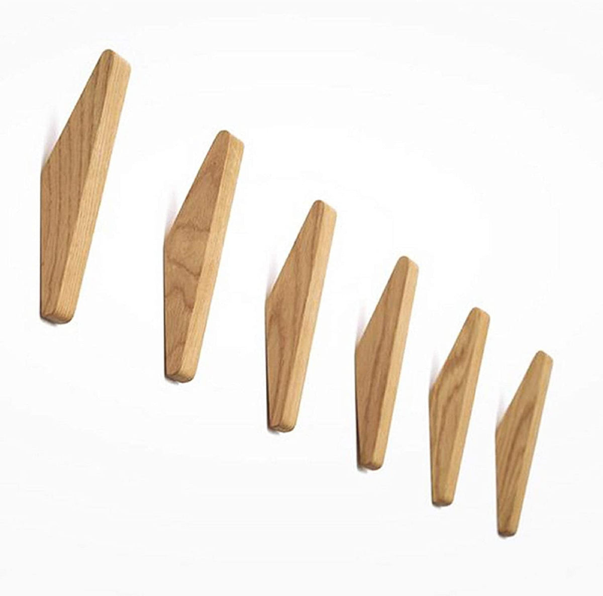 Minimalist Wooden Wall Hooks – Set of 6