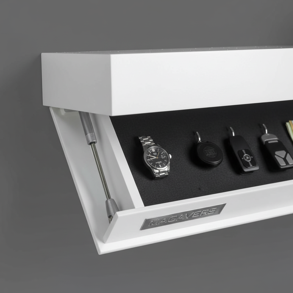 Modern Floating Wall Shelf with Hidden Storage