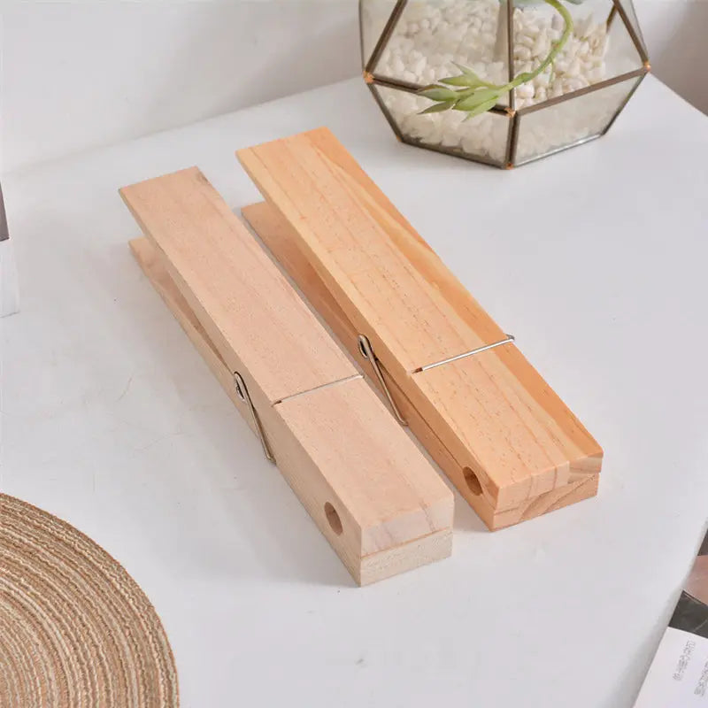 Natural Wooden Clothespin Bathroom Wall Hook for Towels and Clothes