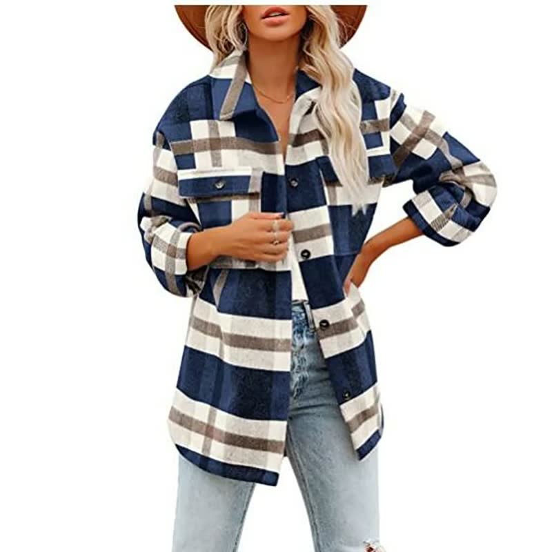 Oversized Plaid Shirt Jacket