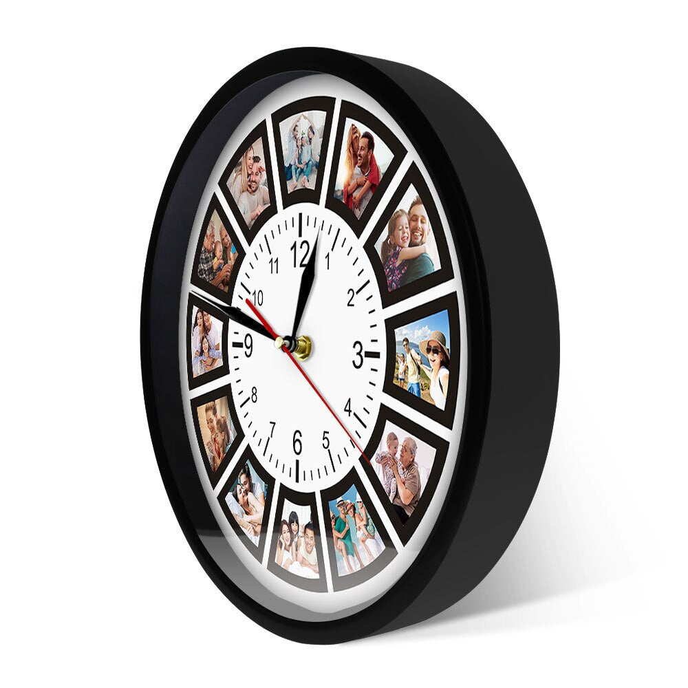Photo Collage Wall Clock – Customizable and Stylish Design – Ideal for Preserving Your Fondest Memories