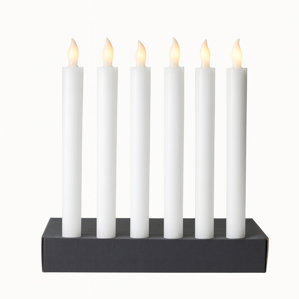 Real Wax LED Taper Candles – 6-Pack – 24.5 cm – with Timer Function