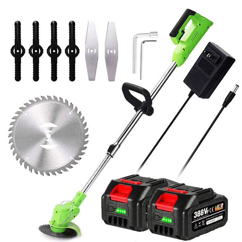 Rechargeable 24V Battery-Powered Grass Trimmer with Adjustable Telescopic Shaft and Multi-Angle Head