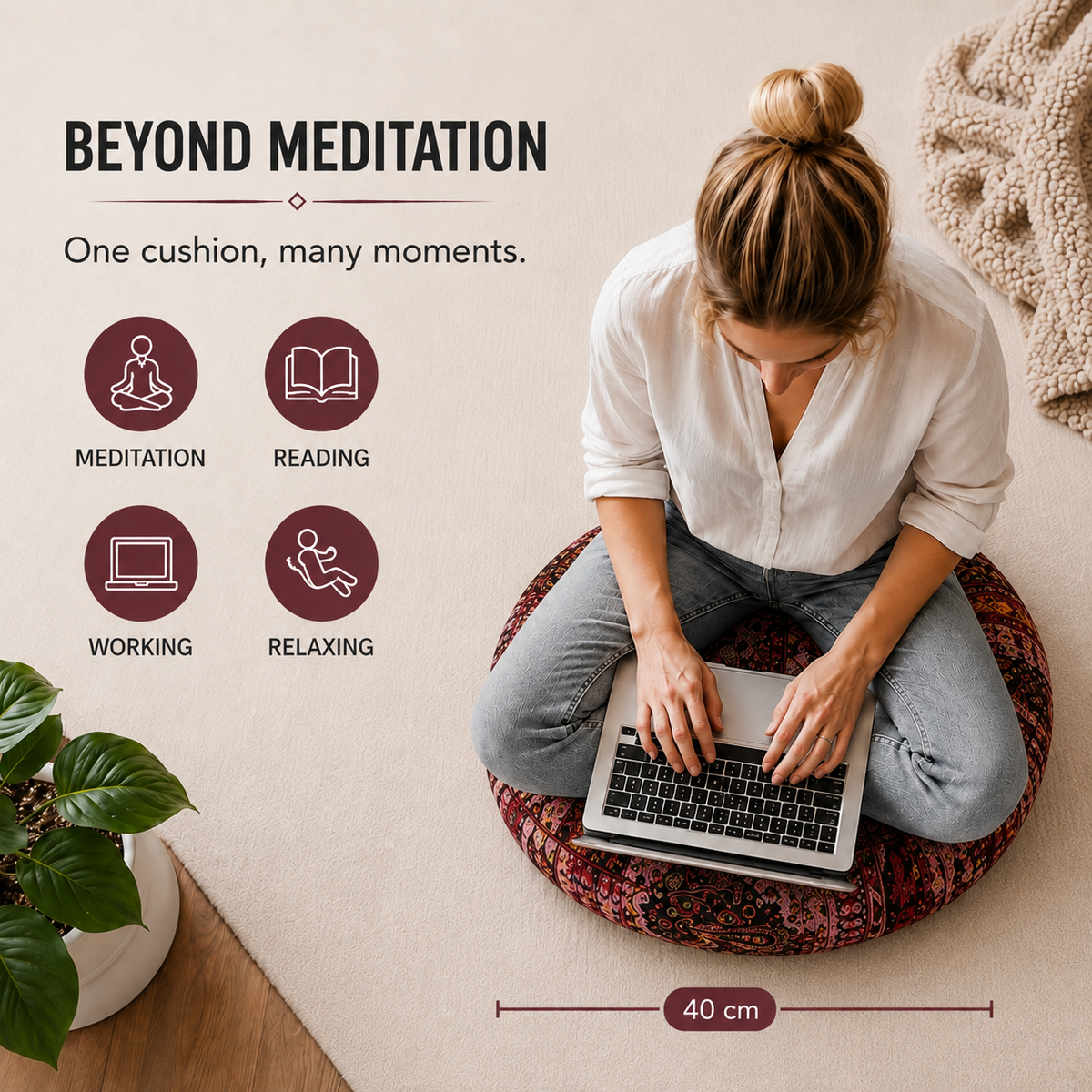 Round Floor Meditation Cushion