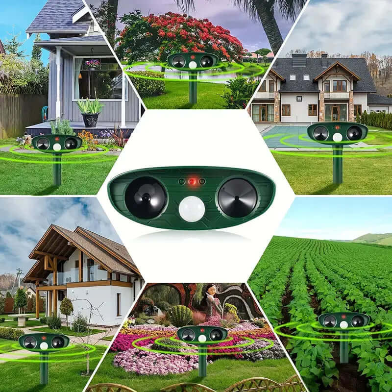 Solar-Powered Ultrasonic Cat Repeller - Animal-Friendly