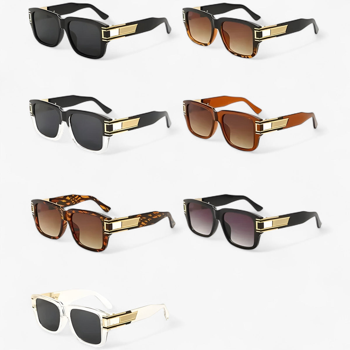Unisex Vintage Square Frame Sunglasses with UV400 Protection
