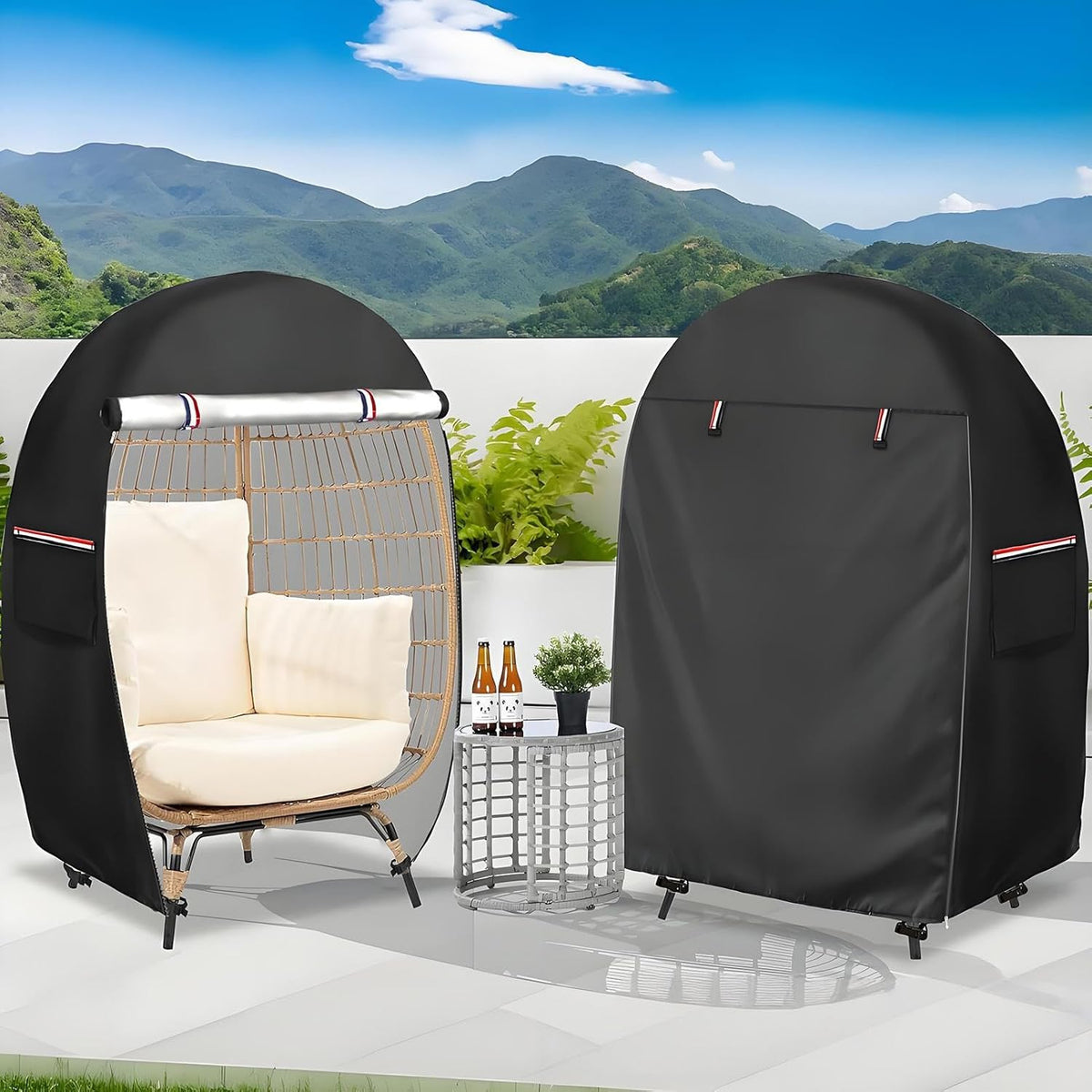 Waterproof Egg Chair Cover with Double Zipper
