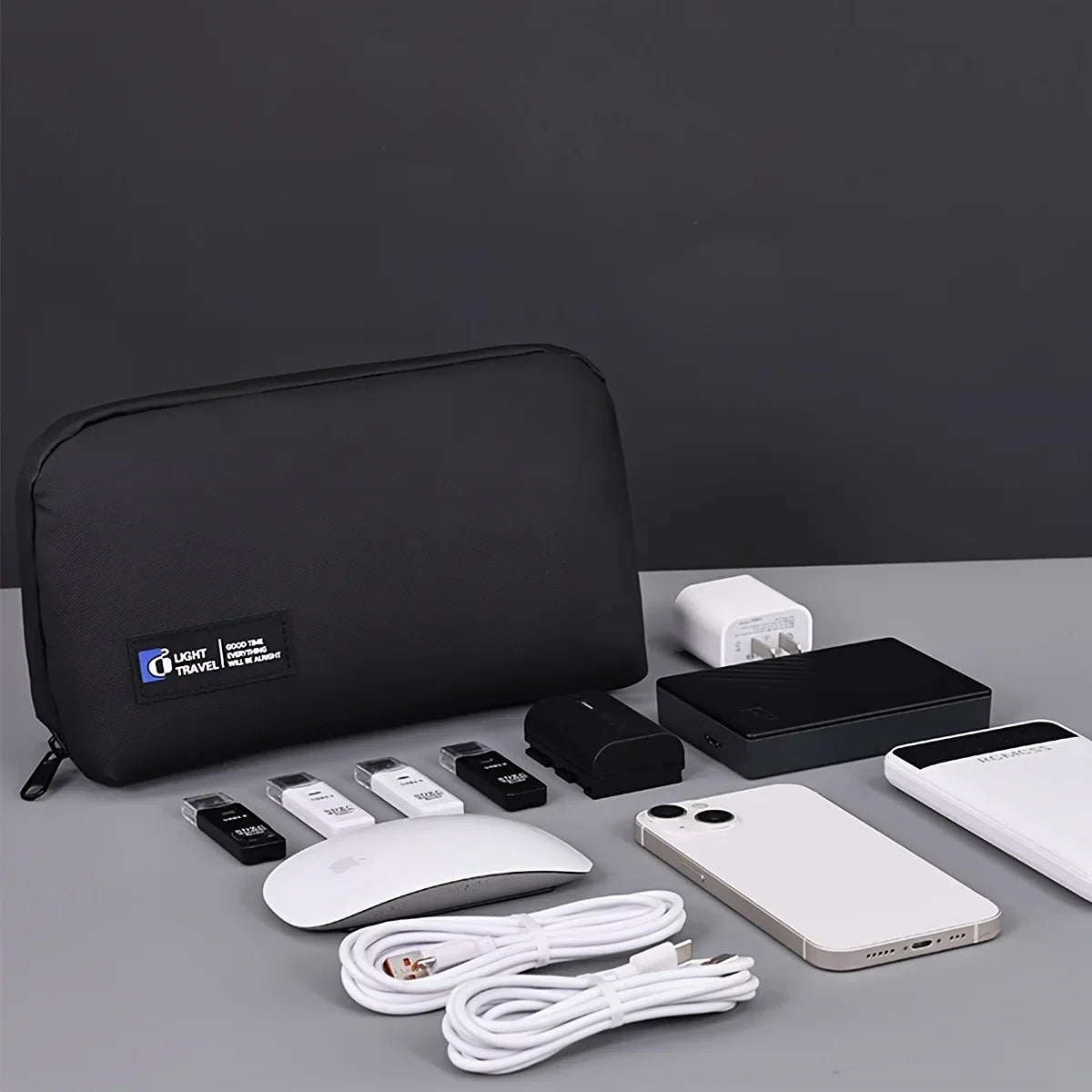 Wide-Opening Tech Organizer