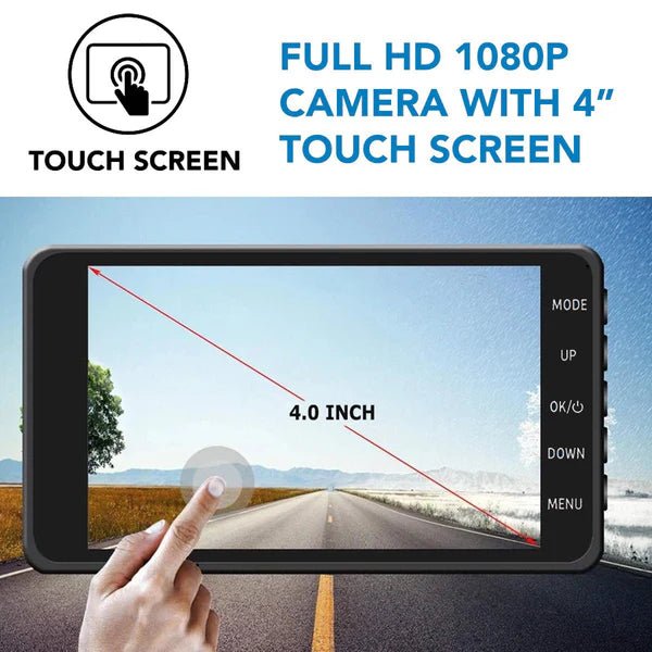 Wireless Dash Cam with Night Vision, Front & Rear Cameras