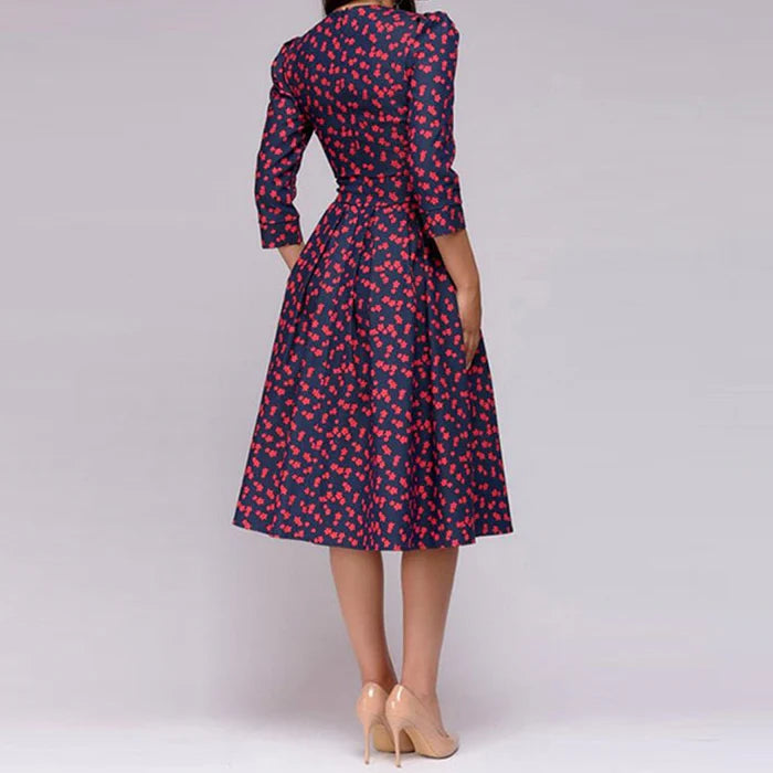 Women's A-Line Midi Dress with Pockets