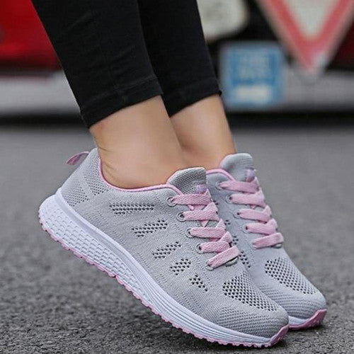 Women's Breathable Casual Sneakers with White Soles